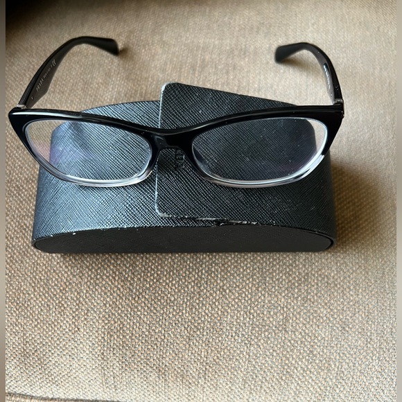 PRADA Women's VPR 15P 55016ZYY-1O1 135 Gloss Black Fade Semi-Cat Eye Frame Italy - Picture 9 of 13